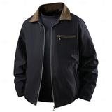 Men's Shirt-Collar Utility Zip Jacket - Everyday Casual Layer